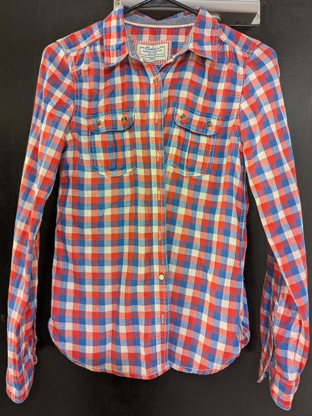 Colin's Fashion Collection Red Blue And White Button Down Shirt